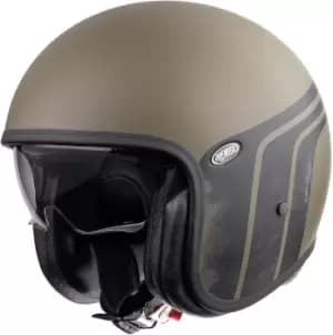 Image of Premier Vintage BTR Military Green BM Jet Helmet, black-green, Size L, black-green, Size L