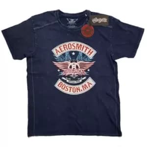 Image of Aerosmith - Boston Pride Unisex XX-Large Snow Wash T-Shirt - Blue