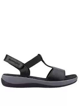Image of Hush Puppies Sylvie Wedge Sandal, Black, Size 3, Women