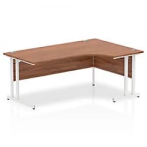 Image of Impulse 1800 Right Hand White Crescent Cantilever Leg Desk Walnut
