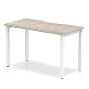 Image of Trexus Bench Desk Individual White Leg 1200x800mm Grey Oak Ref BE760