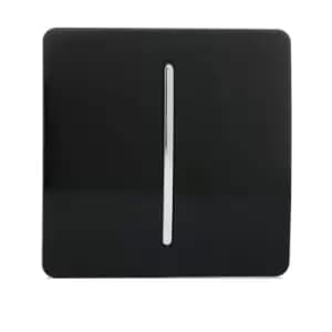 Image of Trendi Switch 1 Gang 3 Way Intermediate Rocker Light Switch in Screwless Black