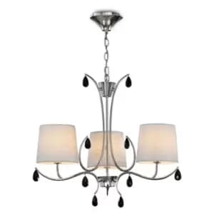 Image of Suspension lampshades Andrea Chrome polished 3 bulbs 70cm