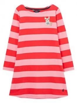 Image of Joules Girls Riviera Stripe Dress - Pink, Size 6 Years, Women