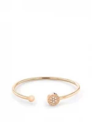 Image of Tommy Hilfiger Gold Tone Multi Crystal Bangle, Gold, Women