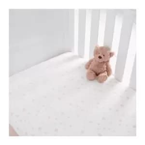 Image of Silentnight Safenights Cot Bed Fitted Sheet pair - Pink Star