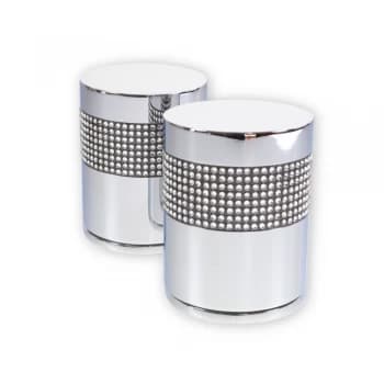Image of LocksOnline Crystal Detail Black Banded Cylindrical Mortice Door Knob Set with Swarosvki Elements