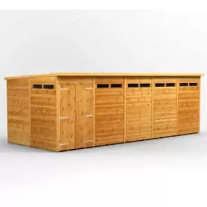 Image of Power Sheds - 20x8 Power Pent Double Door Security Shed - Brown