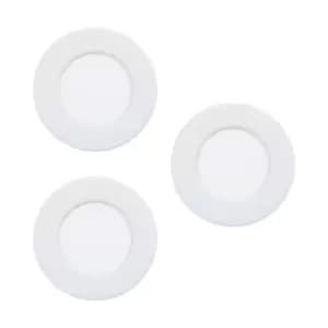 Image of 3 PACK Flush Ceiling Downlight White Steel 2.7W Built in LED 85mm 3000K