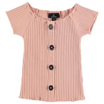 Image of Firetrap Rib Bardot Top Junior Girls - Pink