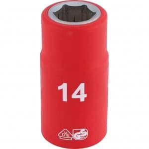 Image of Draper 1/2" Drive VDE Fully Insulated Hexagon Socket Metric 1/2" 14mm