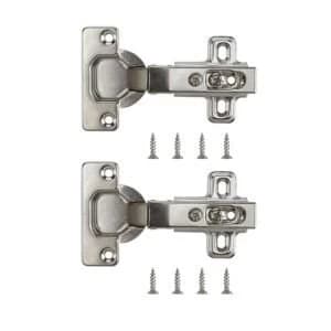 Image of Nickel effect Metal Unsprung Concealed hinge Pack of 2