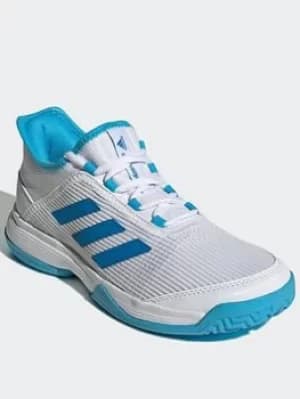 Image of adidas Adizero Club Tennis Shoes, Grey, Size 1 Older