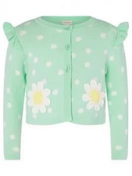 Image of Monsoon Baby Girls Daisy Cardigan - Turquoise