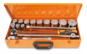 Image of Beta Tools 928B/C12 17pc 3/4" Square Drive Bi-Hex Socket Ratchet & Accessory Set
