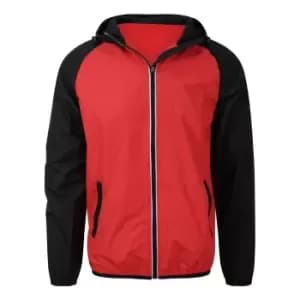 Image of AWDis Just Cool Mens Contrast Windshield Jacket (XXL) (Fire Red/Jet Black)