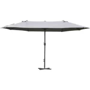 Image of Sun Umbrella Canopy Double-sided Crank Sun Shade Shelter 4.6M Grey - Outsunny