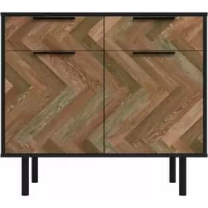 Image of Out & out Dallas - Parquet Sideboard- Grey L.90 x D.38 x H.80.5cm