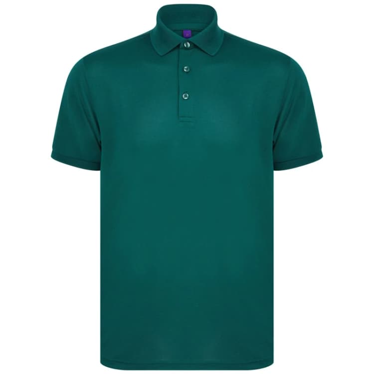 Image of Henbury Mens Polo Shirt in Bottle Green Size: XS Bottle Green Male XS