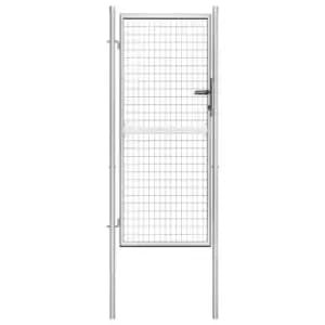 Image of Vidaxl Garden Gate Galvanised Steel 105X225cm Silver