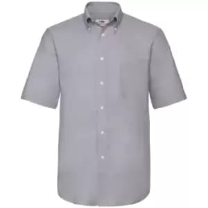 Image of Fruit Of The Loom Mens Short Sleeve Oxford Shirt (M) (Oxford Grey)