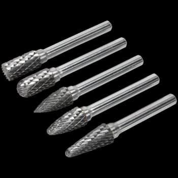 Image of Sealey 5 Piece Tungsten Carbide Rotary Burr Set