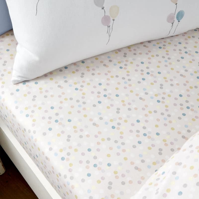 Image of Bianca Balloons 100% Brushed Cotton Fitted Sheet White