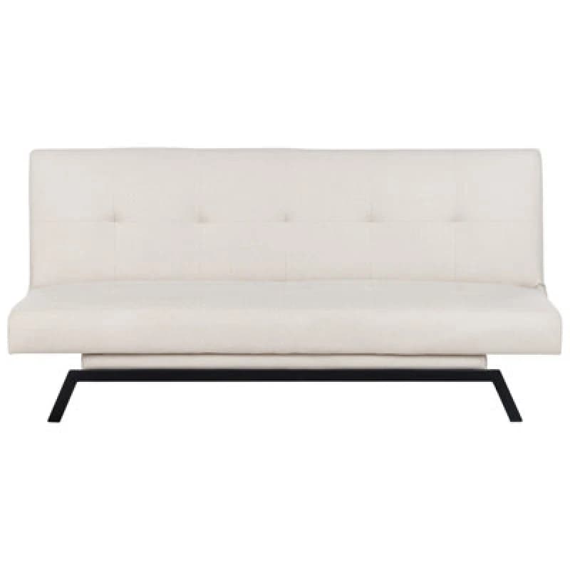 Image of Beliani Sofa Bed 3 Seater Leeds Fabric White