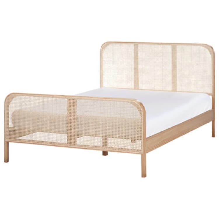 Image of Beliani Bed Pine Wood Gonfaron 140 X 200 Cm (Eu Double) Light Brown