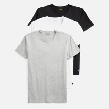 Image of Polo Ralph Lauren Mens Cotton 3 Pack Crewneck T-Shirts - White/Black/Andover Heather - XL