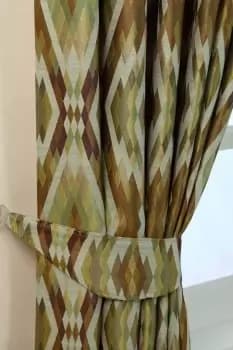 Image of Jacquard Geometric Curtain Tie Back Pair