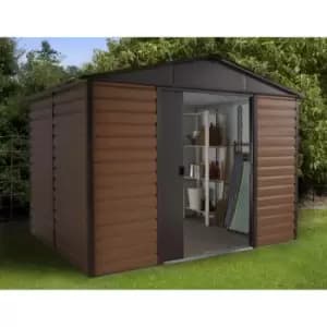 Image of Yardmaster 8x6ft Woodgrain Metal Shed