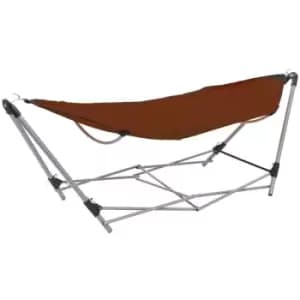 Image of Hammock with Foldable Stand Brown Vidaxl Brown