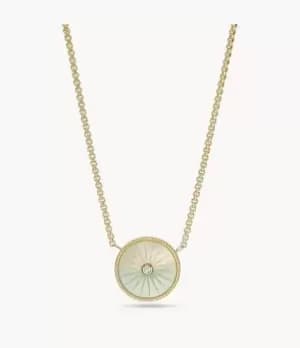 Image of Fossil Women Val Blue Crush Ombre Mother-of-Pearl Station Necklace