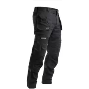Image of Apache Mens Cavendish Rip Stop Stretch Work Trousers Black 30" 29"