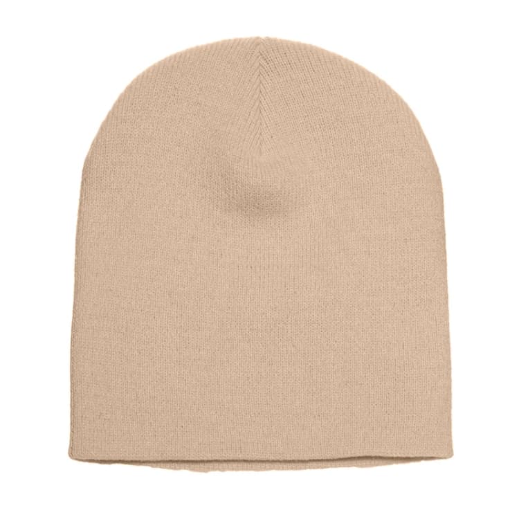Image of Yupoong Mens Flexfit Heavyweight Standard Beanie Winter Hat in Light Brown Light Brown Male One Size