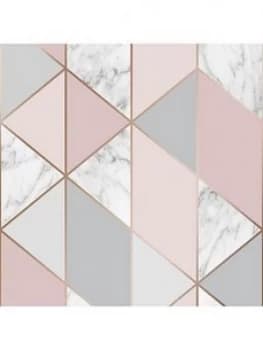 Image of Sublime Marble Blush Geo Wallpaper