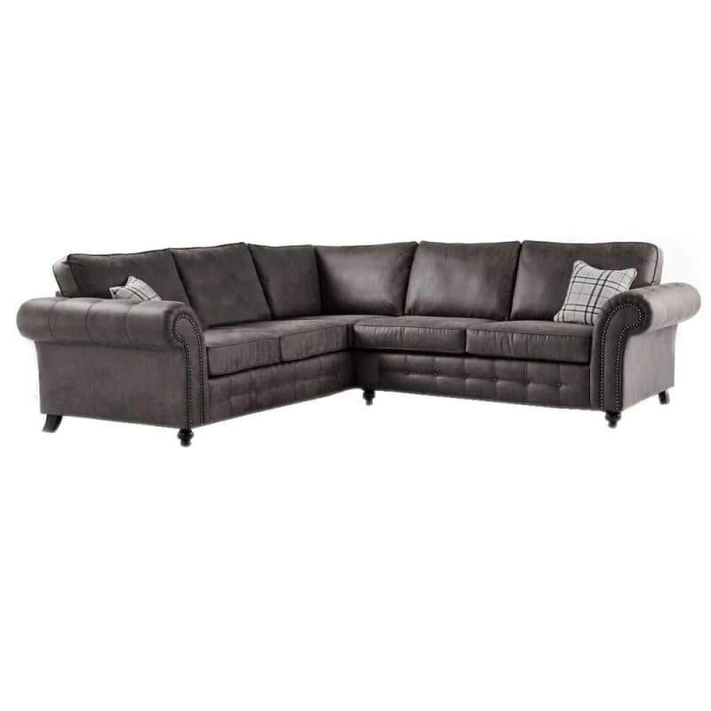 Image of LUXURY LIFE Oakley Corner Fabric Sofa Charcoal