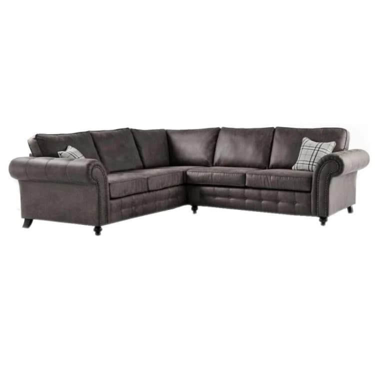 Image of LUXURY LIFE Oakley Corner Fabric Sofa Charcoal