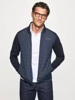 Image of Hackett Padded Mix Media Jacket, Navy, Size S, Men
