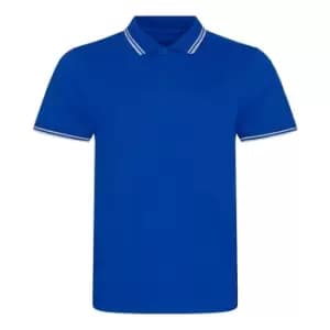 Image of AWDis Mens Stretch Tipped Piqu Polo Shirt (M) (Red/White)
