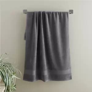 Image of Catherine Lansfield Anti-Bacterial 100% Cotton Hand Towel, Charcoal