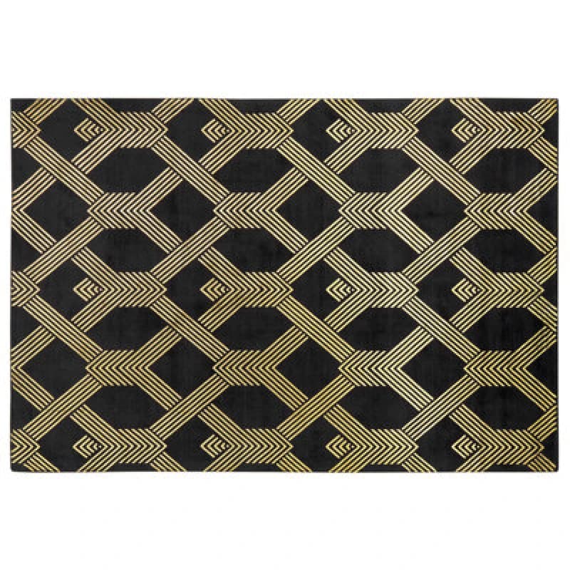 Image of Beliani Rug Vekse Black 160 X 230 Cm Viscose