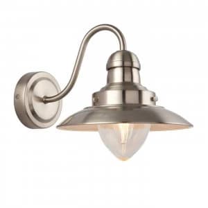 Image of 1 Light Indoor Wall Light Clear Glass, Satin Nickel, E14
