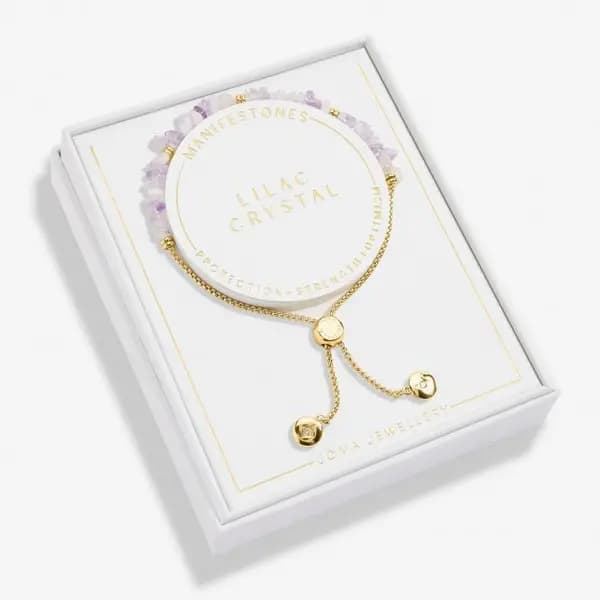 Image of Mainfestones Lilac Crystal Gold Plated 24.5cm Adjustable Bracelet 6894