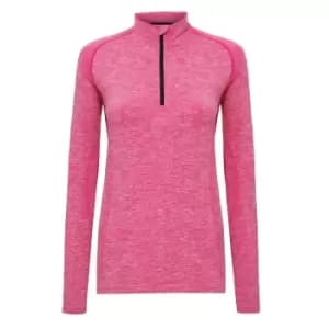 Image of TriDri Womens/Ladies Seamless 3D Fit Multi Sport Performance Zip Top (L) (Pink)