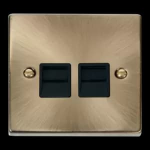 Image of Click Scolmore Deco 2 Gang Master Telephone Socket - VPAB121BK