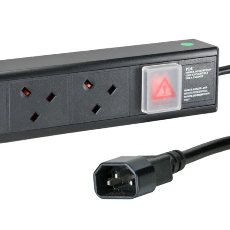 Image of Cablenet Cablenet 8 Way UK Horizontal 1u PDU with IEC - C14 3m Feed PDU8HC14