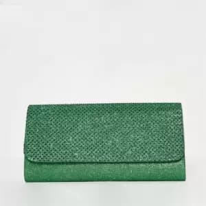 Image of I Saw It First Glitter Clutch Bag - Green