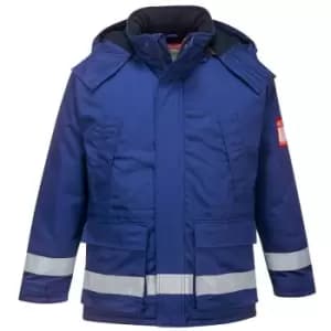 Image of Biz Flame Mens Flame Resistant Antistatic Winter Jacket Royal Blue L